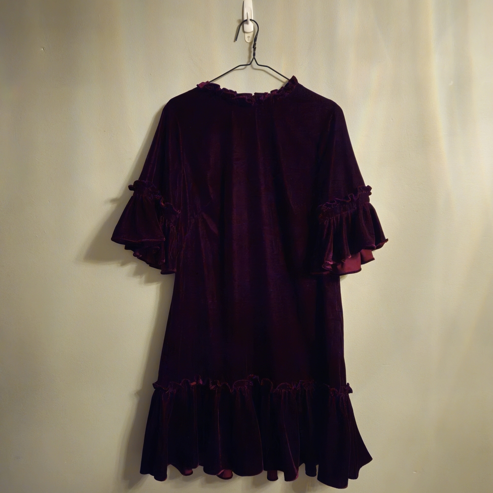 Shoshanna Deep Purple Half Sleeve Dress